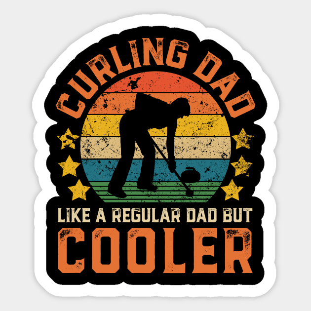 Curling Dad Funny Vintage Curling Father's Day Gift Sticker by Damsin